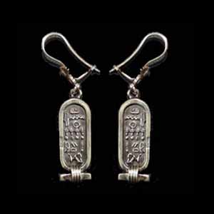 Silver personalized cartouche earring (SCE002)